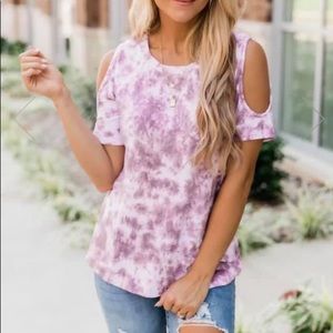 Purple Tie Dye Cold Shoulder